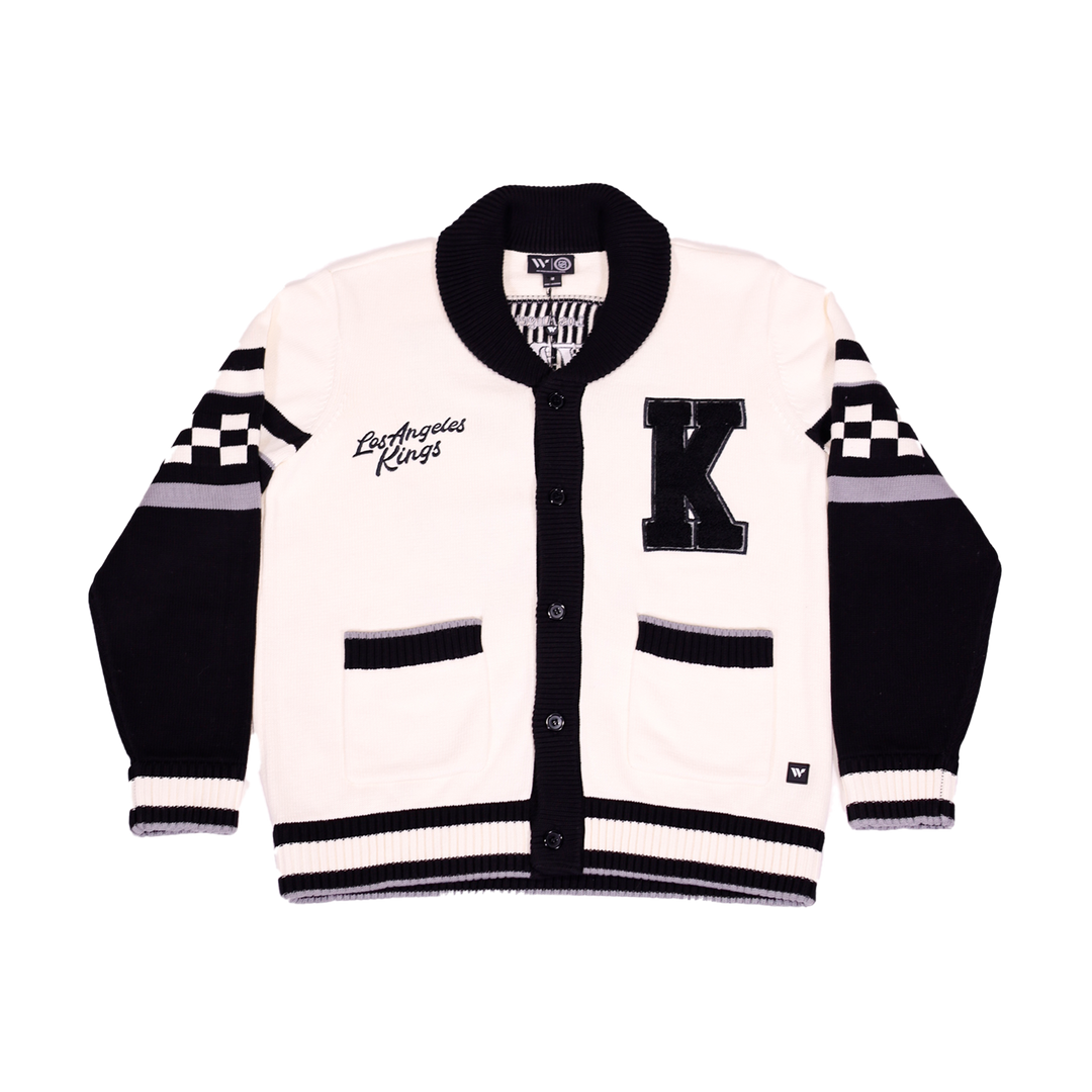 LA Kings Jacquard Knit Button Up Sweater