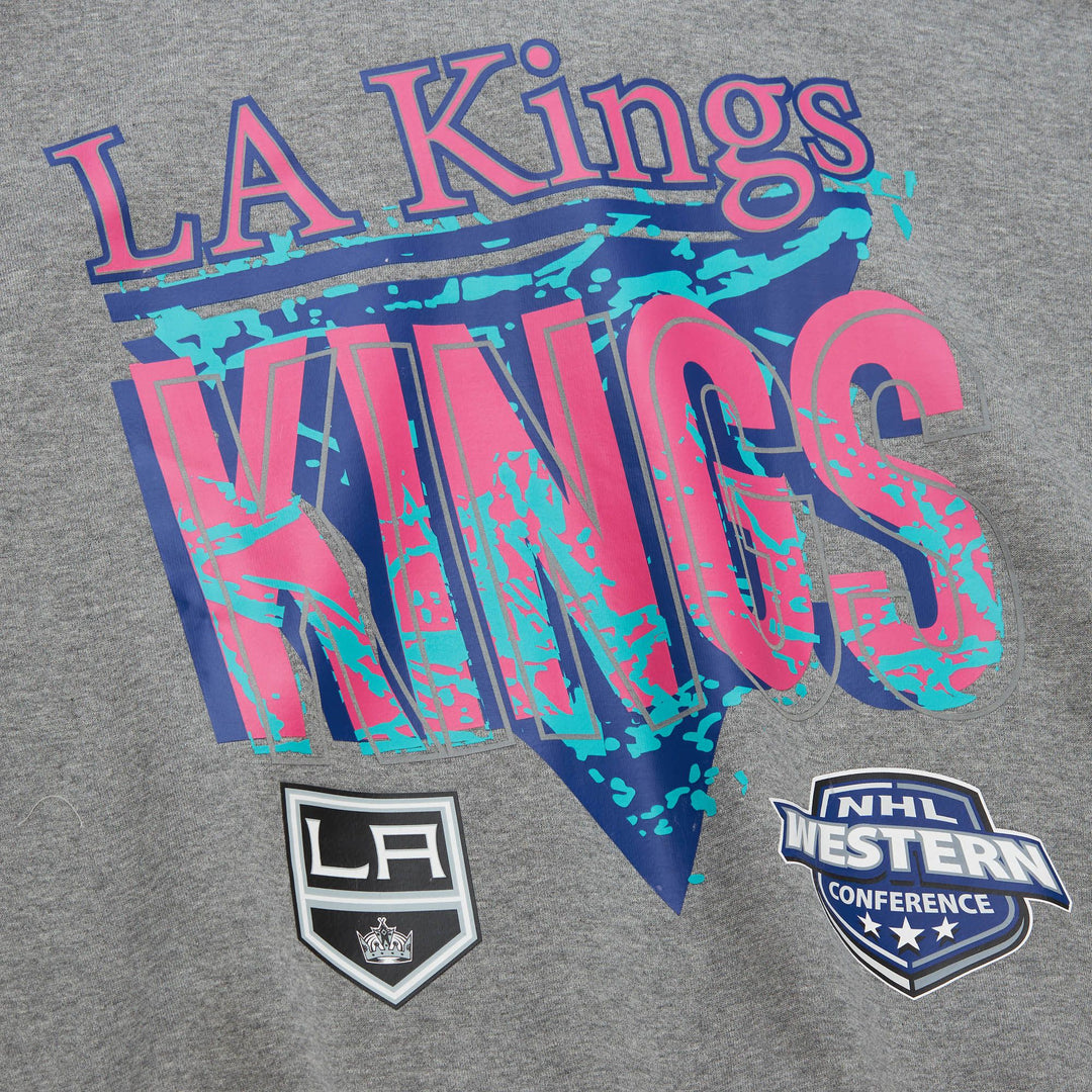 LA Kings Mitchell & Ness 90s Reflective Heather Grey Crewneck Sweatshirt