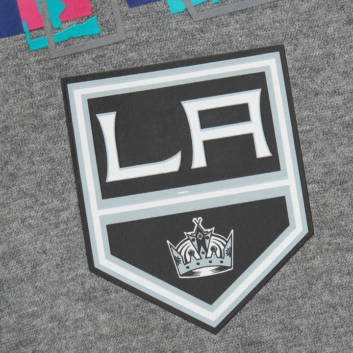 LA Kings Mitchell & Ness 90s Reflective Heather Grey Crewneck Sweatshirt