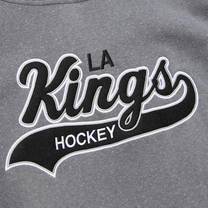 LA Kings Mitchell & Ness NHL Snow Washed Vintage Logo Gray Hoodie