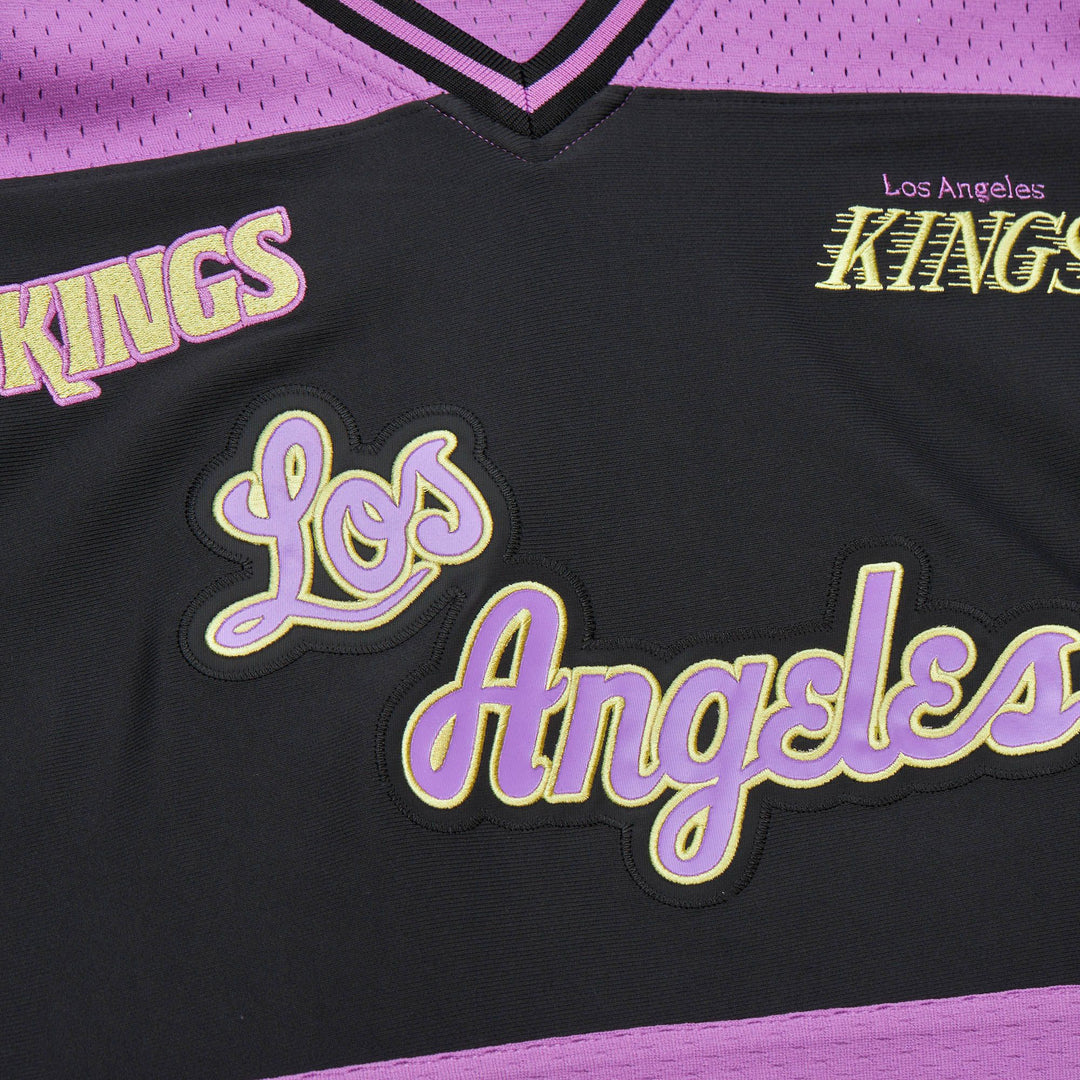 LA Kings Mitchell & Ness Stateside Pastel V-Neck Long Sleeve Jersey