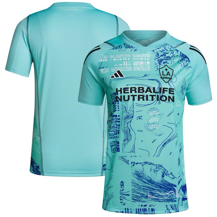 LA Galaxy Women's 23 adidas Teal One Planet Jersey