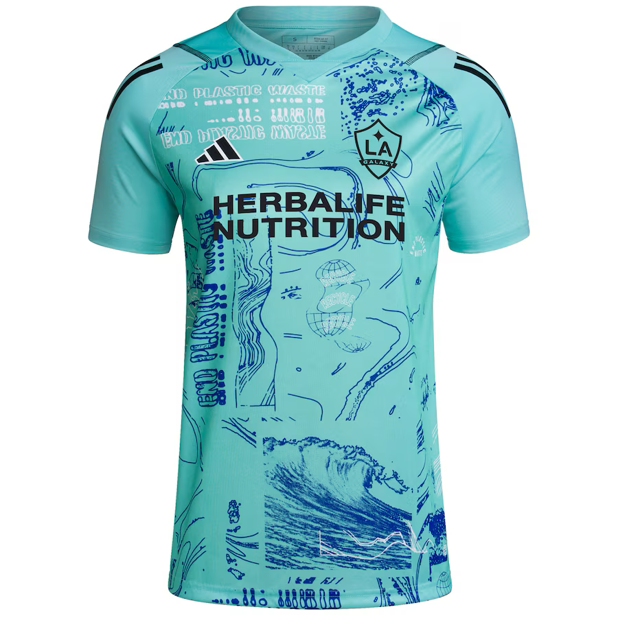 LA Galaxy Women's 23 adidas Teal One Planet Jersey