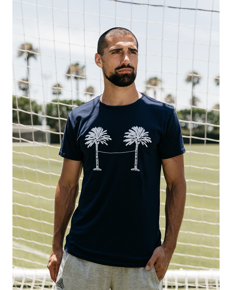 LA GALAXY ORIGINAL RETRO NAVY RETRO PALM TREE GOAL T-SHIRT