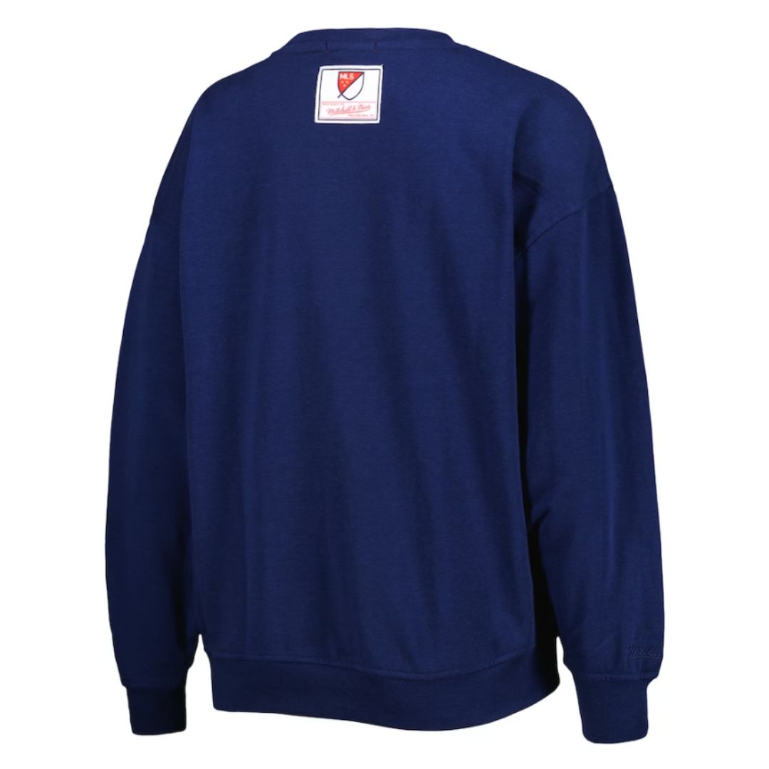 LA Galaxy 2023 Women's Mitchell & Ness Logo Navy Crewneck