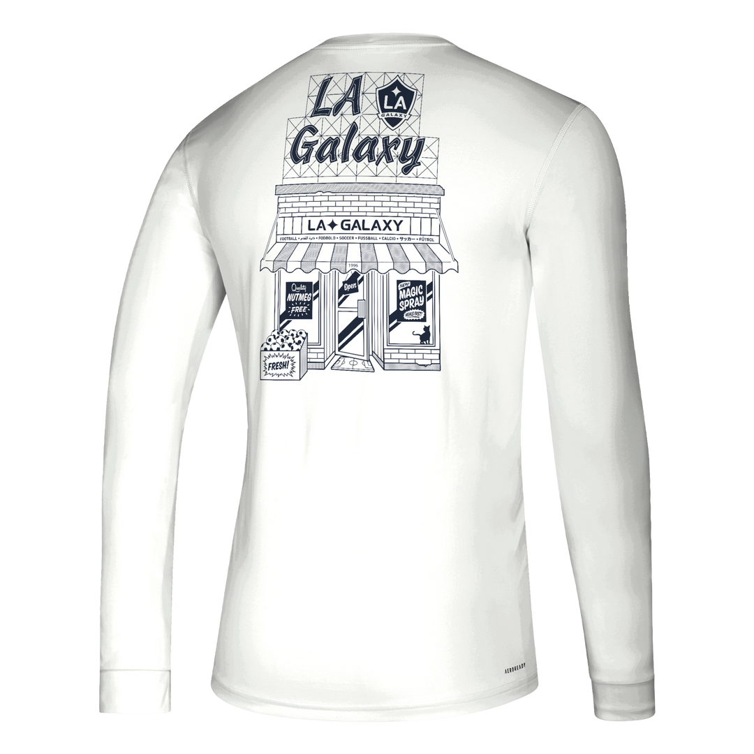 LA Galaxy adidas Marketplace White Long Sleeve Shirt