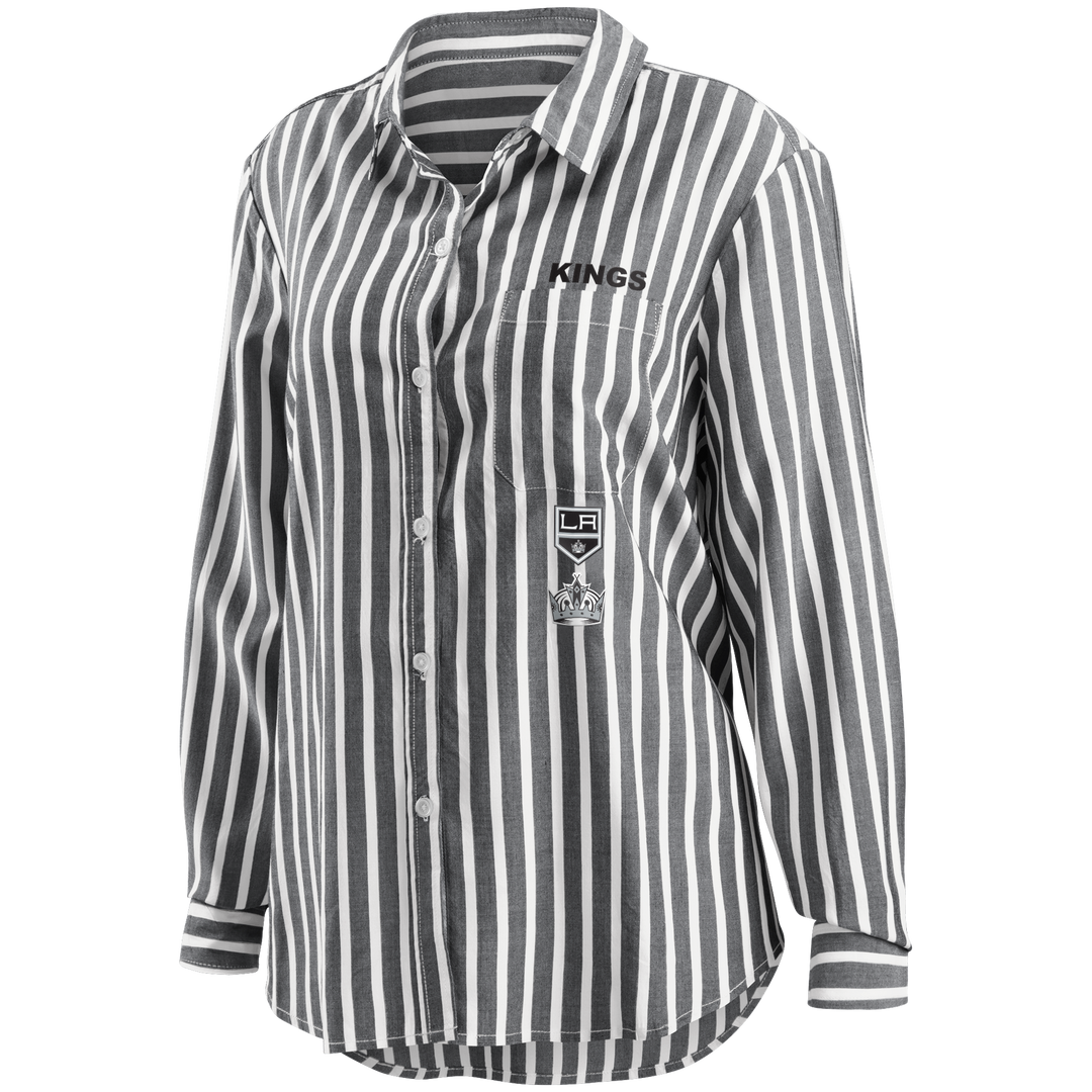 LA Kings WEAR by Erin Andrews Women's Button Down Script Tee