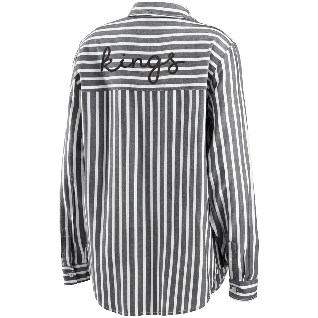 LA Kings WEAR by Erin Andrews Women's Button Down Script Tee