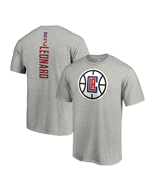 Fanatics La Clippers Kawhi Leonard Vertical Name & Number T-Shirt L / Grey