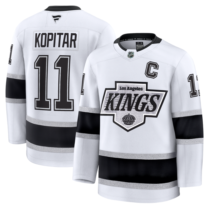 LA Kings Anže Kopitar Premium White Away Jersey