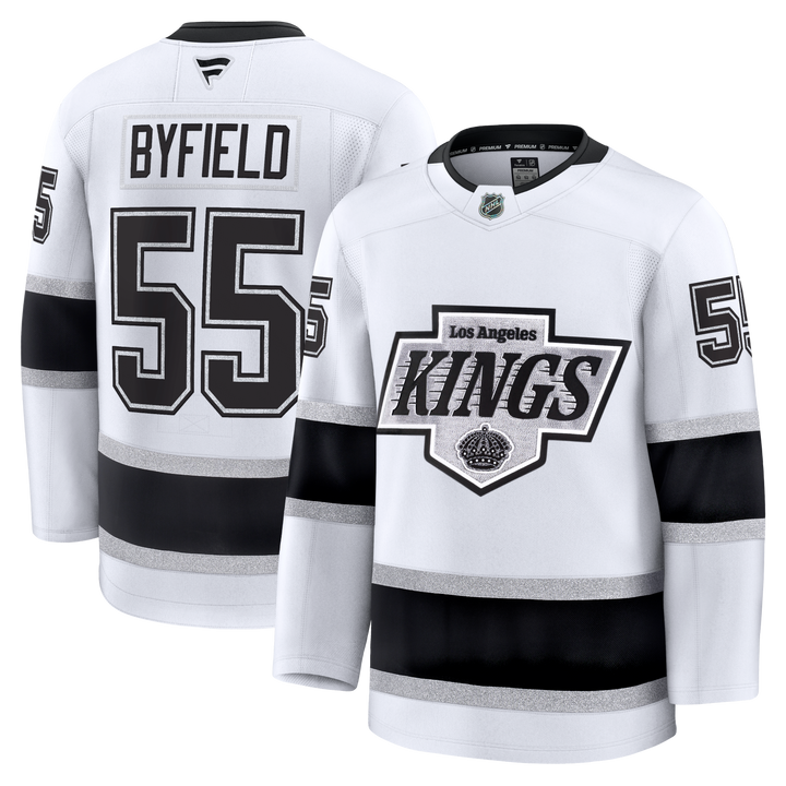 LA Kings Quinton Byfield Premium White Away Jersey