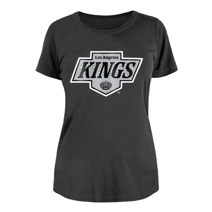 LA Kings New Era Women's 2024 Primary Logo Black Short Sleeve T-Shirt