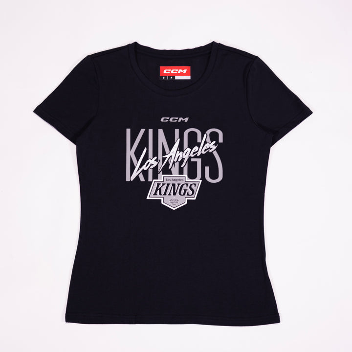 LA Kings Womens Badge Logo Black Short Sleeve Tee