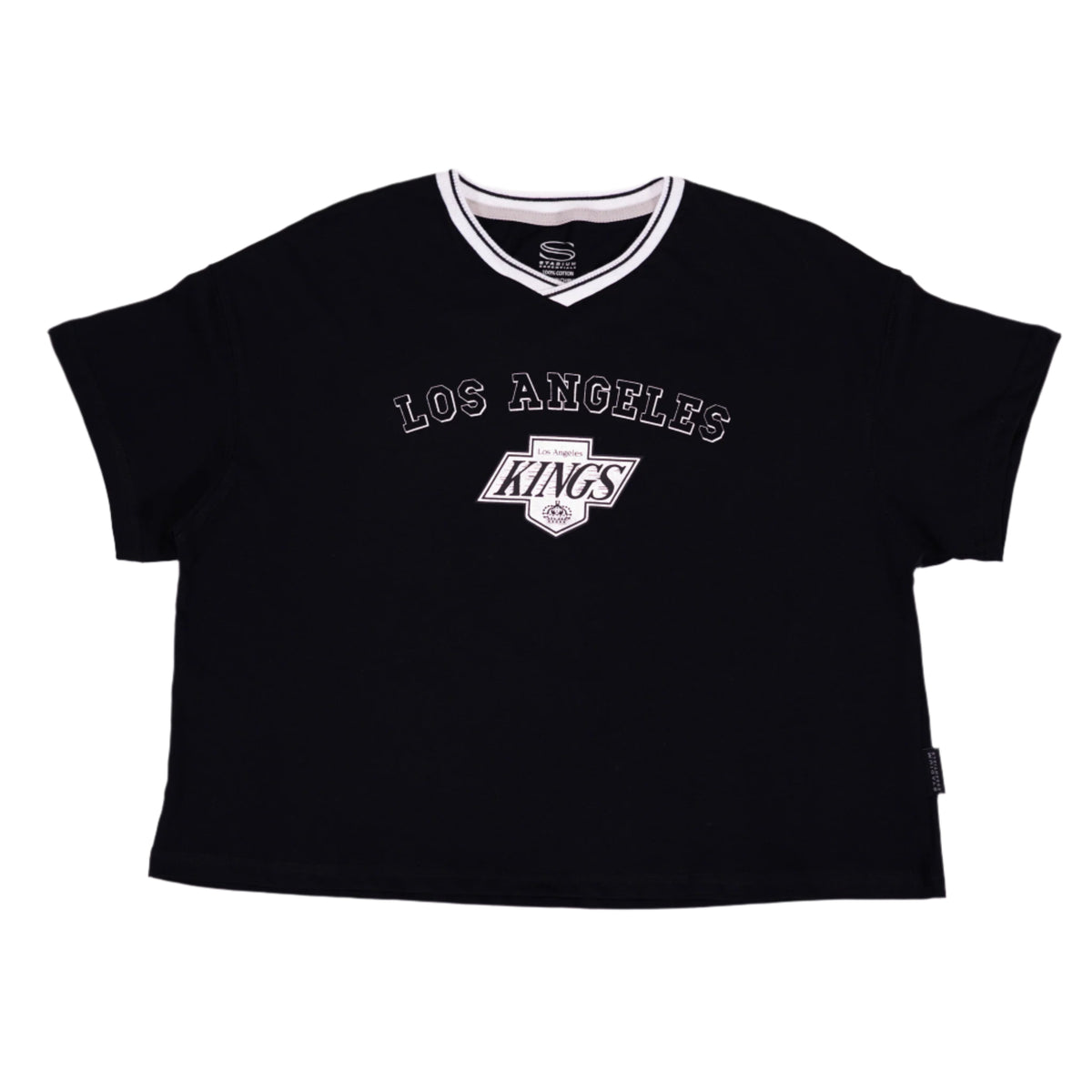 Kings Women Stadium Essentials NHL Roar Black Cropped T-Shirt