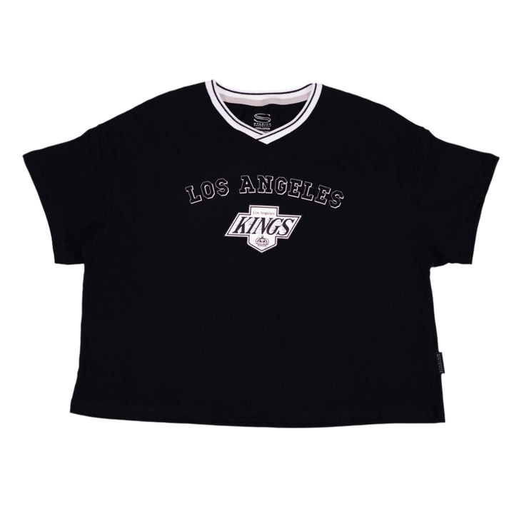 LA Kings Women Stadium Essentials NHL Roar Black Cropped T-Shirt