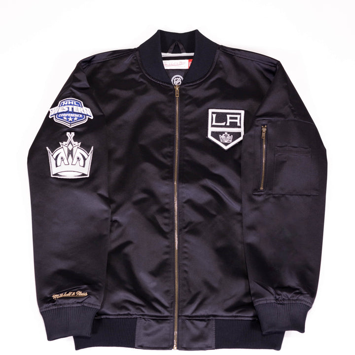 LA Kings Satin Bomber Shield Logo Jacket