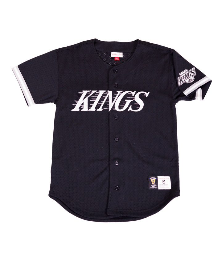 LA KINGS MESH BUTTON UP VNTG WRDMK JERSEY