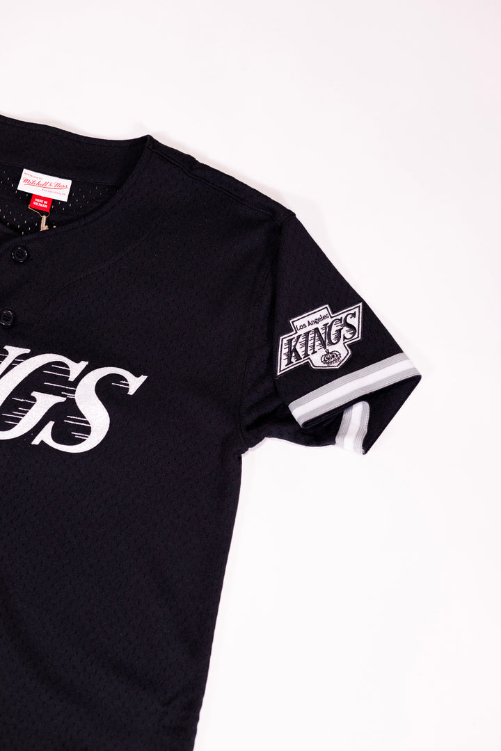 LA KINGS MESH BUTTON UP VNTG WRDMK JERSEY