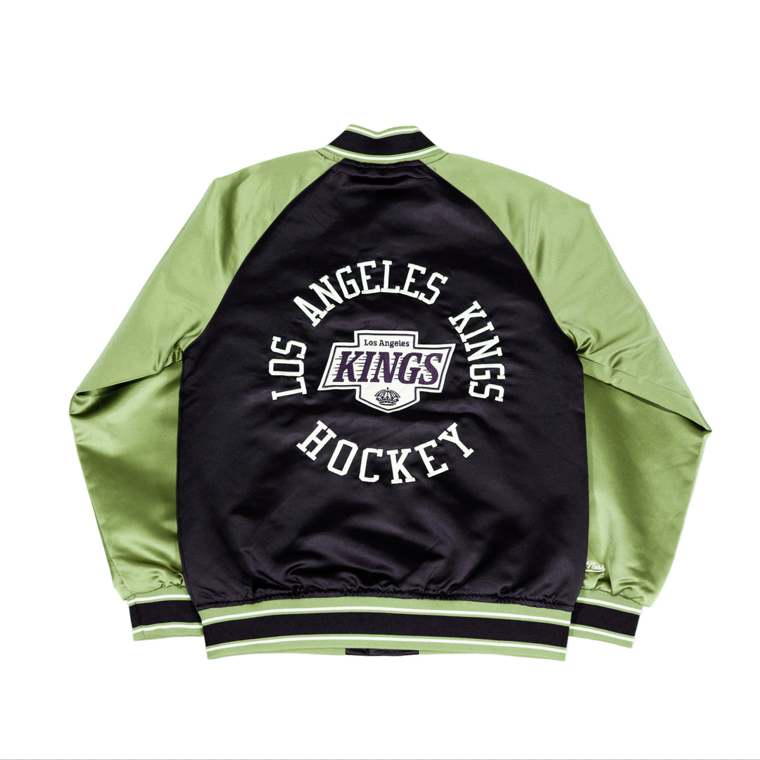 KINGS YTH LT WT SATIN JACKET BLK OLV