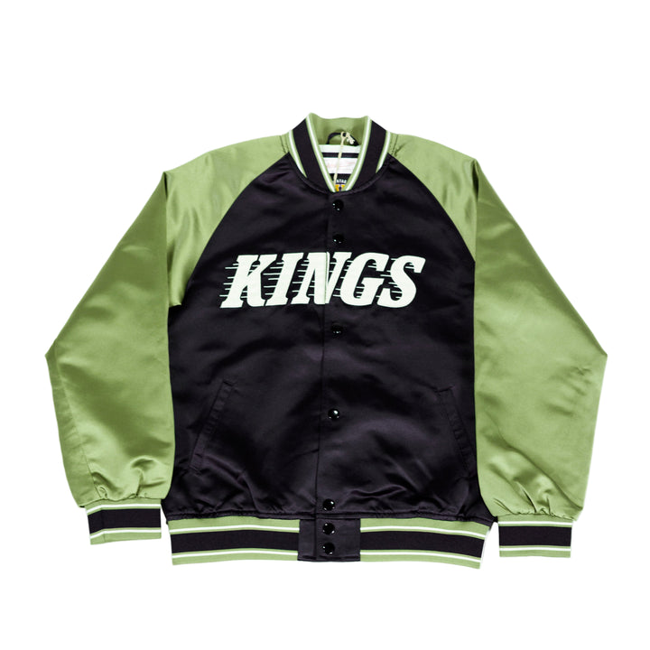 KINGS YTH LT WT SATIN JACKET BLK OLV