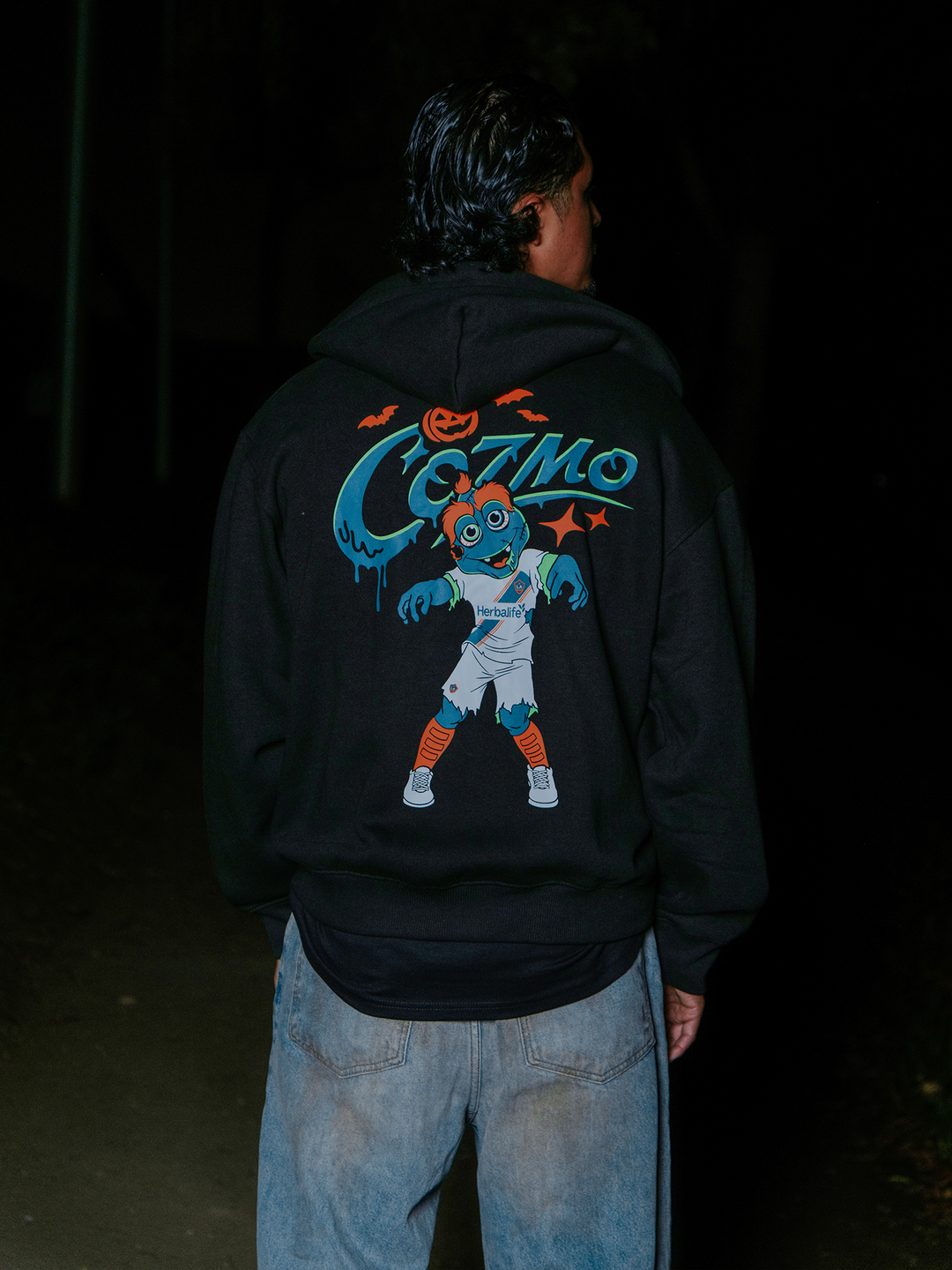 LA Galaxy Unisex Cozmo Zombie Zip-up Hoodie - Black