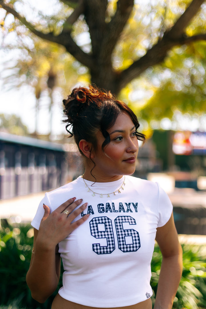 LA Galaxy Women's Hype & Vice Baby White Tee