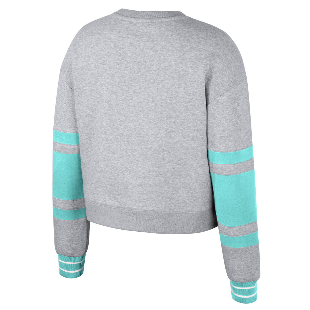 LA Sparks Stadium Essentials Grey and Teal Women's Scrimmage Crop Crewneck