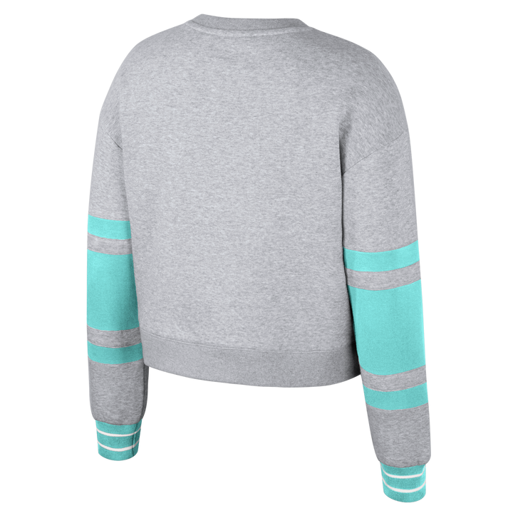LA Sparks Stadium Essentials Grey and Teal Women's Scrimmage Crop Crewneck