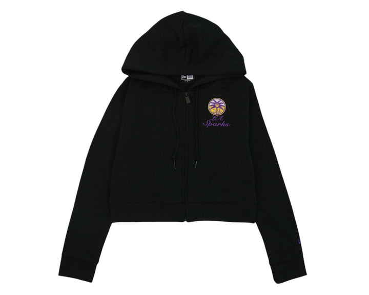 LA Sparks New Era Black Women's Crop Full Zip Jacket