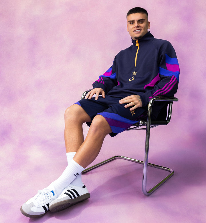 LA GALAXY adidas 2025 Originals Purple Half Zip Crew Sweatshirt