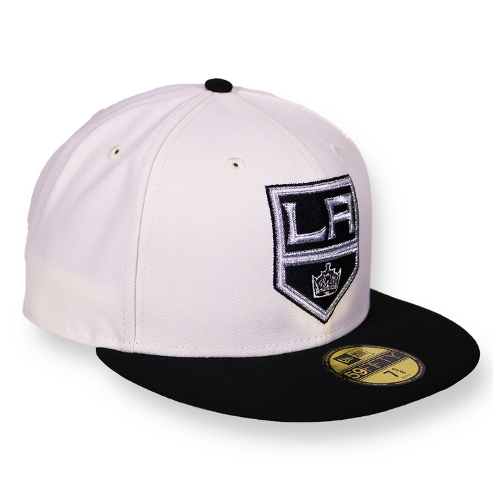 LA Kings New Era White/ Black Shield 59Fifty Fitted Hat