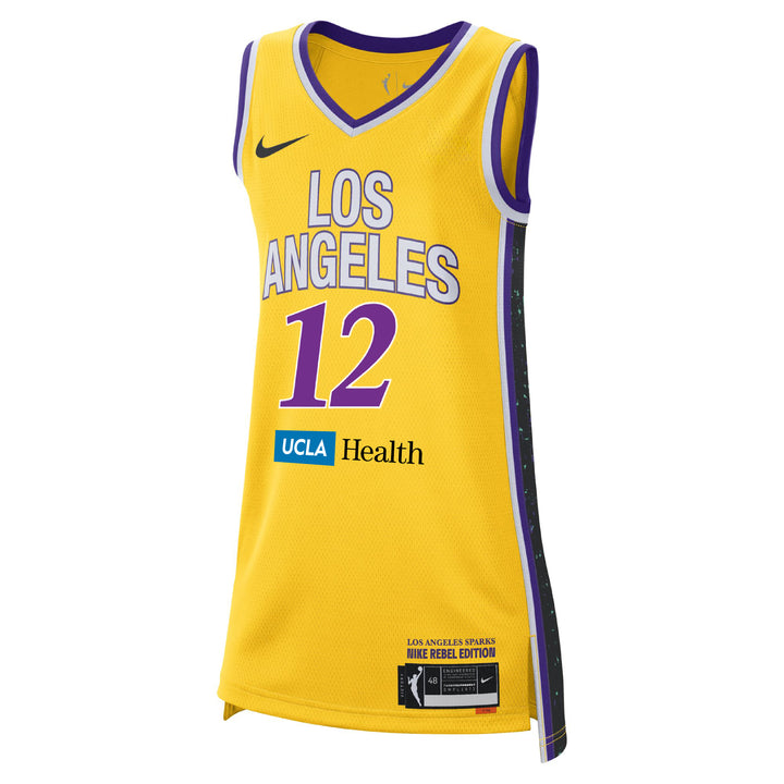 LA SPARKS RAE BURRELL NIKE GOLD REBEL EDITION JERSEY