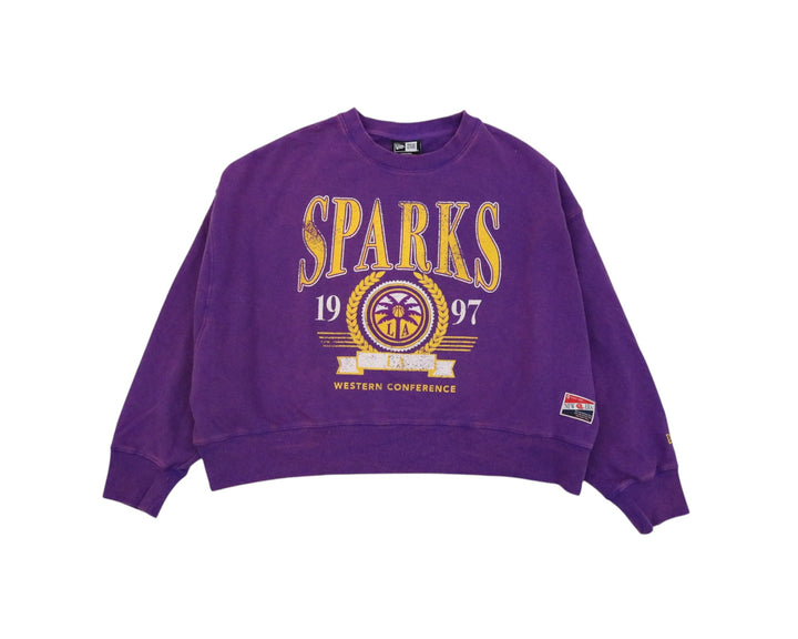 LA Sparks New Era Purple Women's Throwback Crewneck
