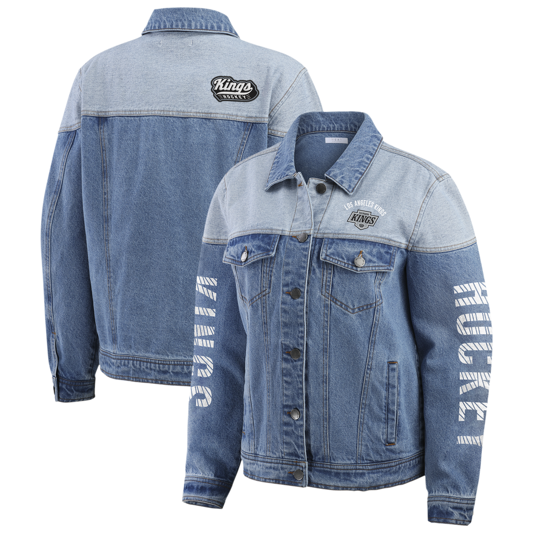 LA KINGS WEAR BY ERIN ANDREWS DENIM BUTTON DOWN JACKET