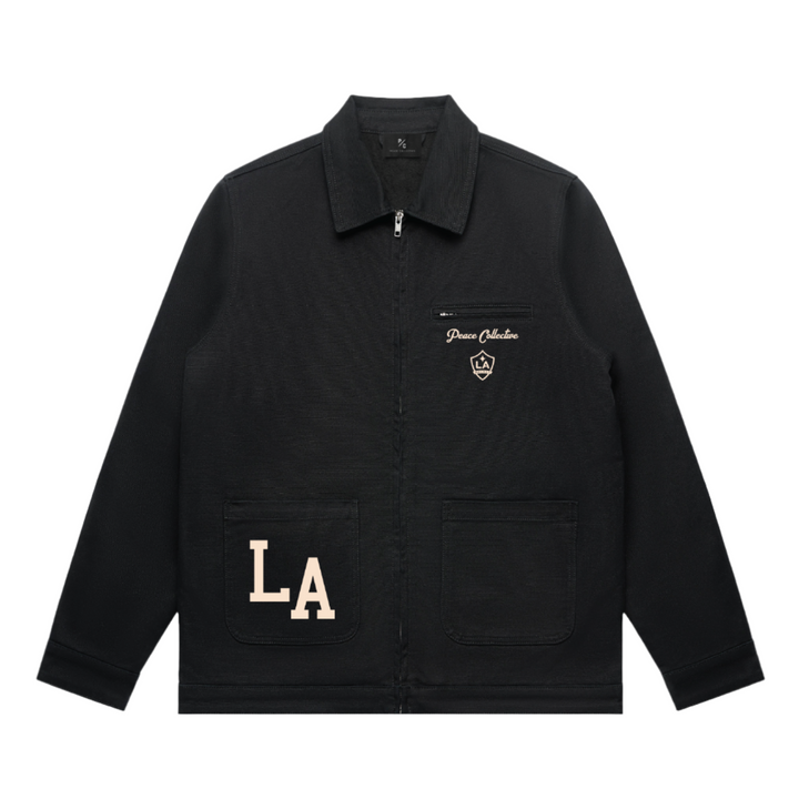 LA GALAXY Men's Peace Collective Retro Football Clubwork Jacket - Black