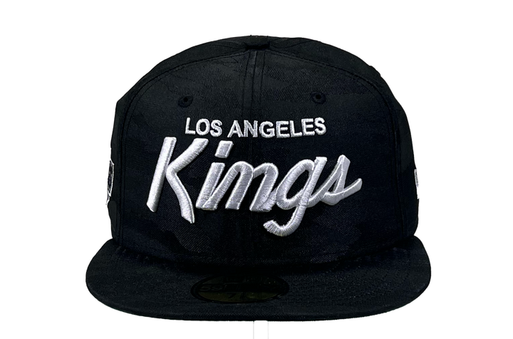 LA Kings 5950 Script w/ Side Hit Black Fitted Hat