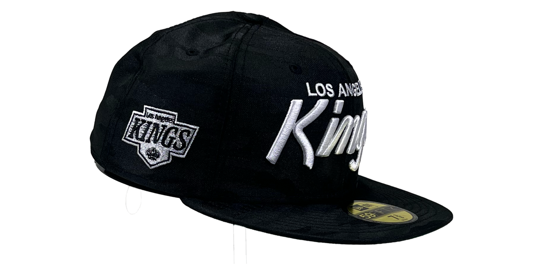 LA Kings 5950 Script w/ Side Hit Black Fitted Hat