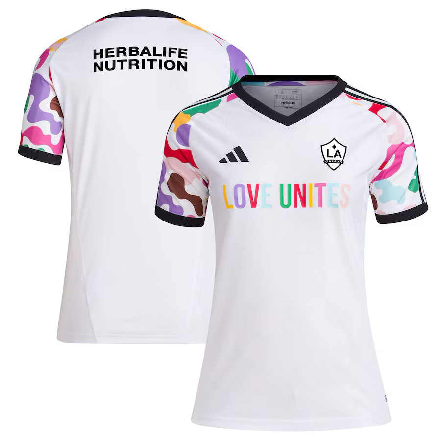 LA Galaxy 23 Women's adidas White Pride Jersey