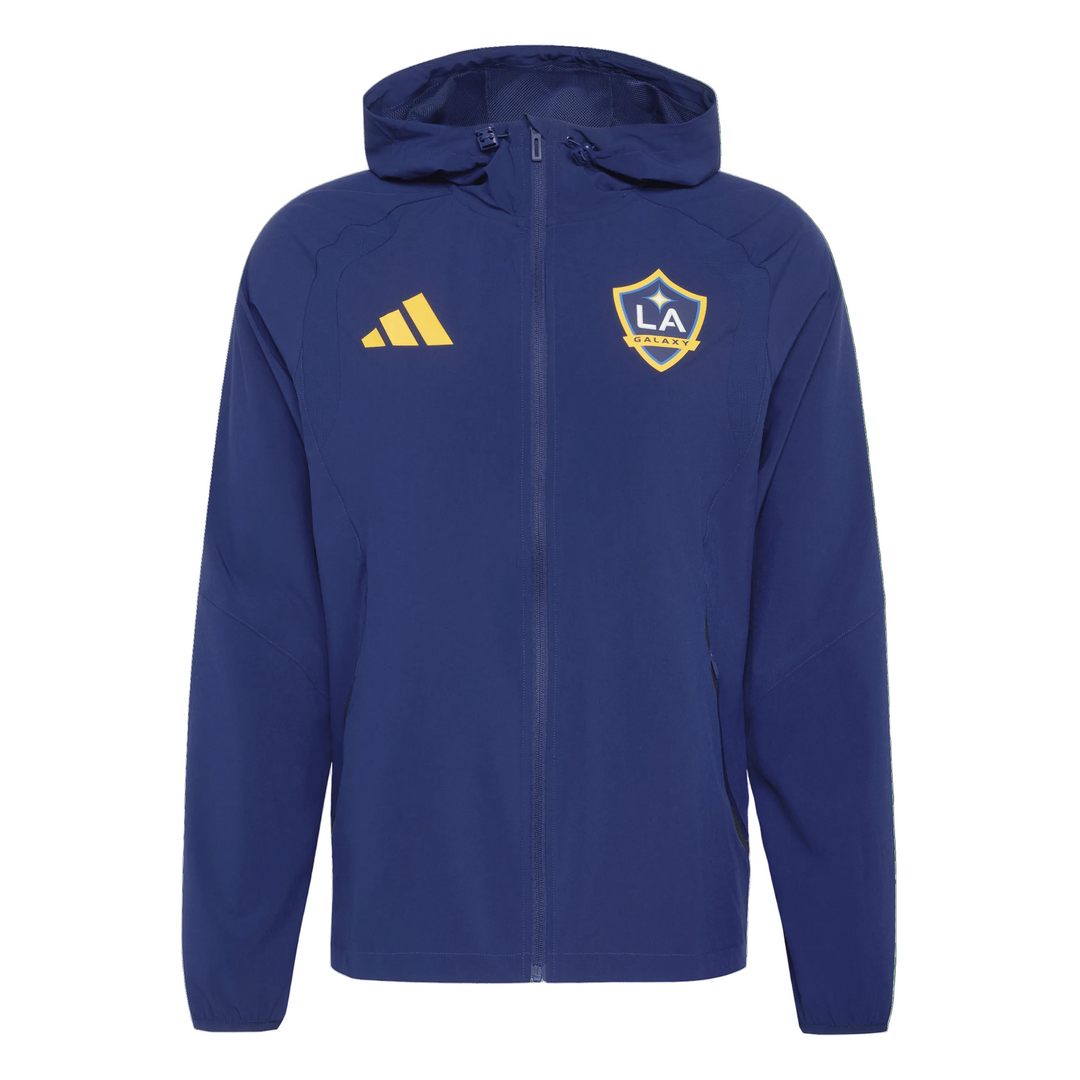 LA Galaxy 2026 adidas Tiro Travel Full Zip Windbreaker Navy Jacket LA Galaxy 2026 adidas Tiro Travel Full Zip Windbreaker Navy Jacket