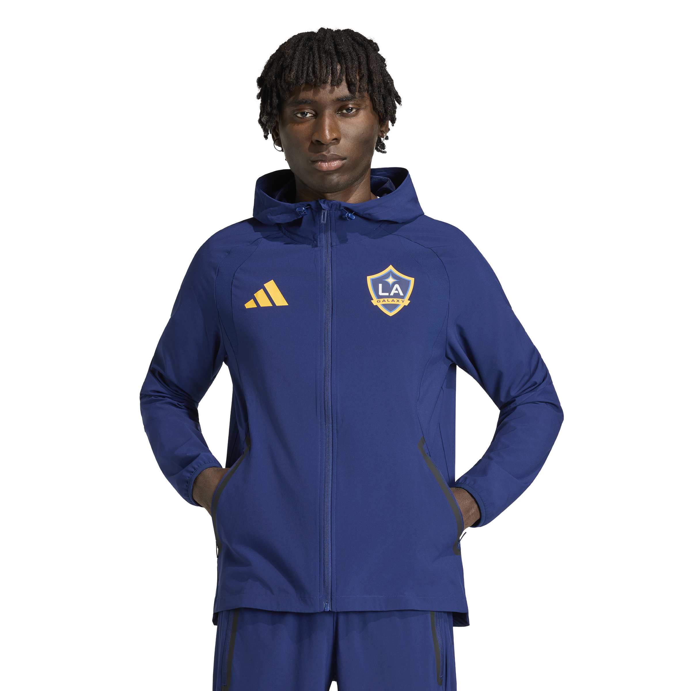 LA Galaxy 2026 adidas Tiro Travel Full Zip Windbreaker Navy Jacket
