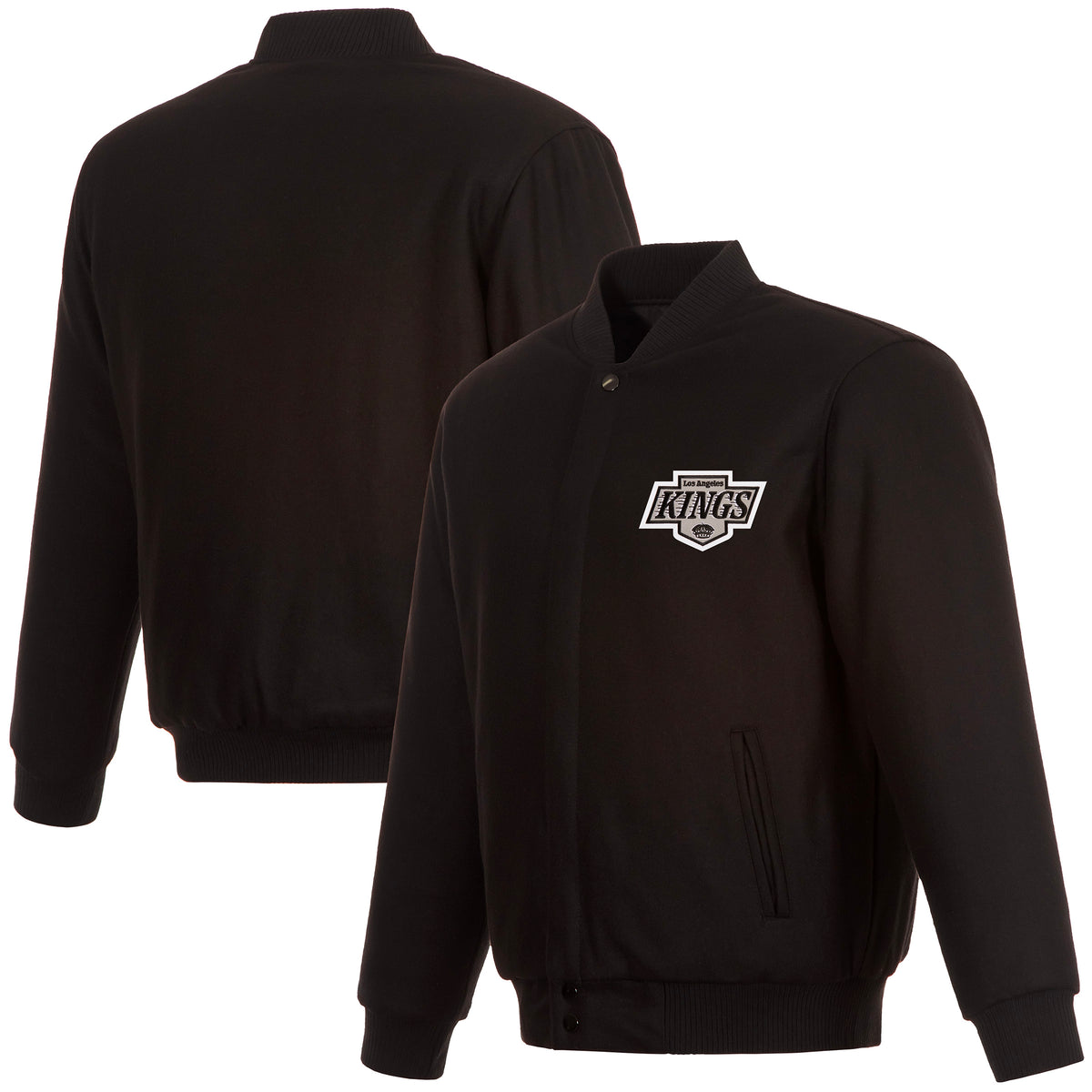 Kings JH Design Front Logo All Wool Black Jacket