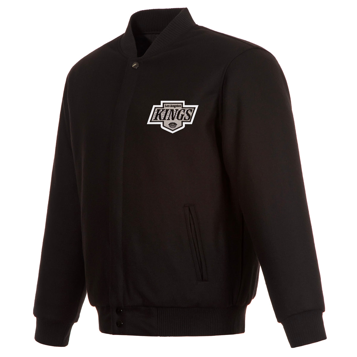 Kings JH Design Front Logo All Wool Black Jacket