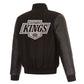 Kings JH Design Wool and Leather Black Sleeve Jacket