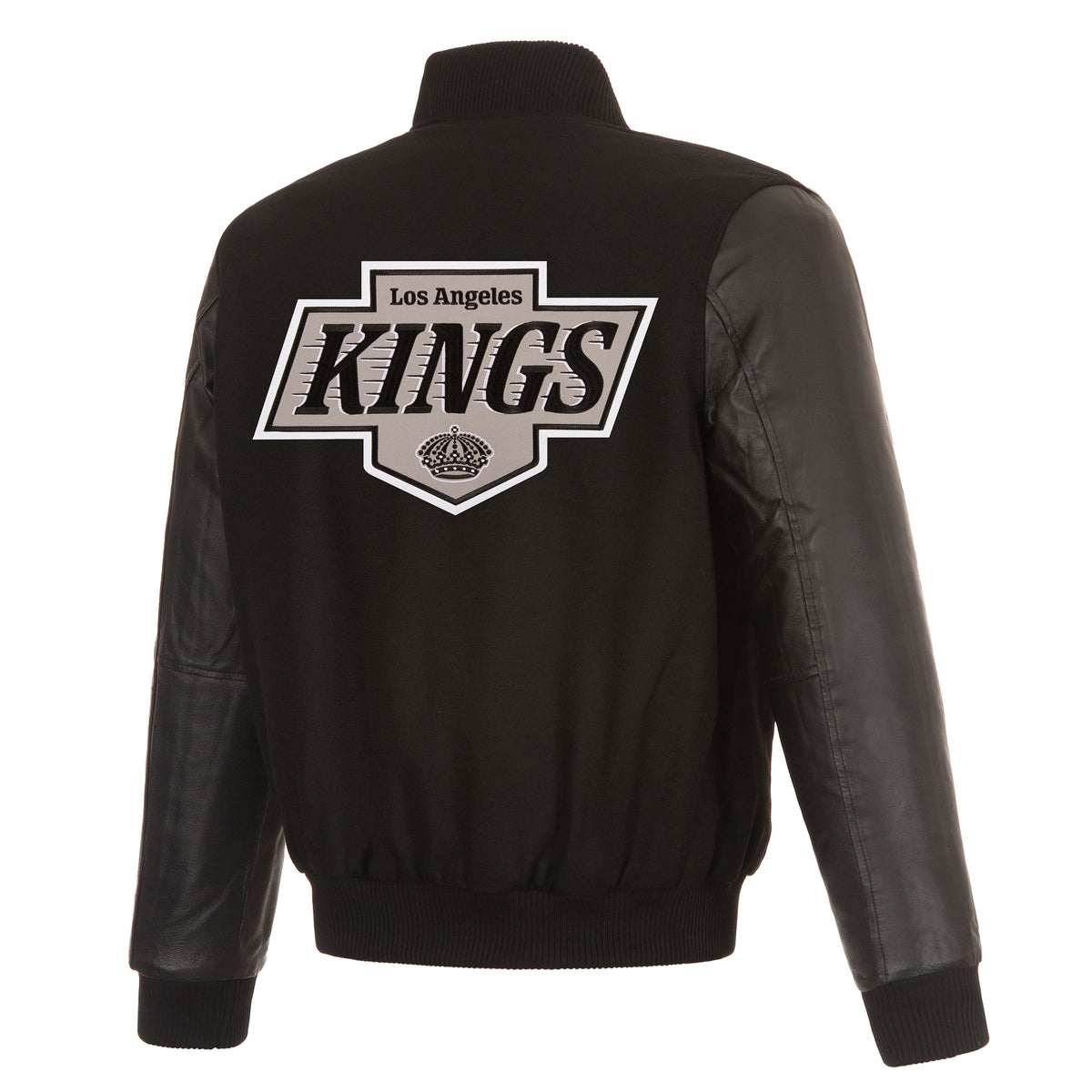 Kings JH Design Wool and Leather Black Sleeve Jacket