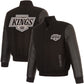 Kings JH Design Wool and Leather Black Sleeve Jacket