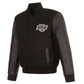 Kings JH Design Wool and Leather Black Sleeve Jacket
