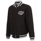 Kings JH Design Front Logo Two-Tone Fleece Grey/Black Sleeve Reversible Jacket