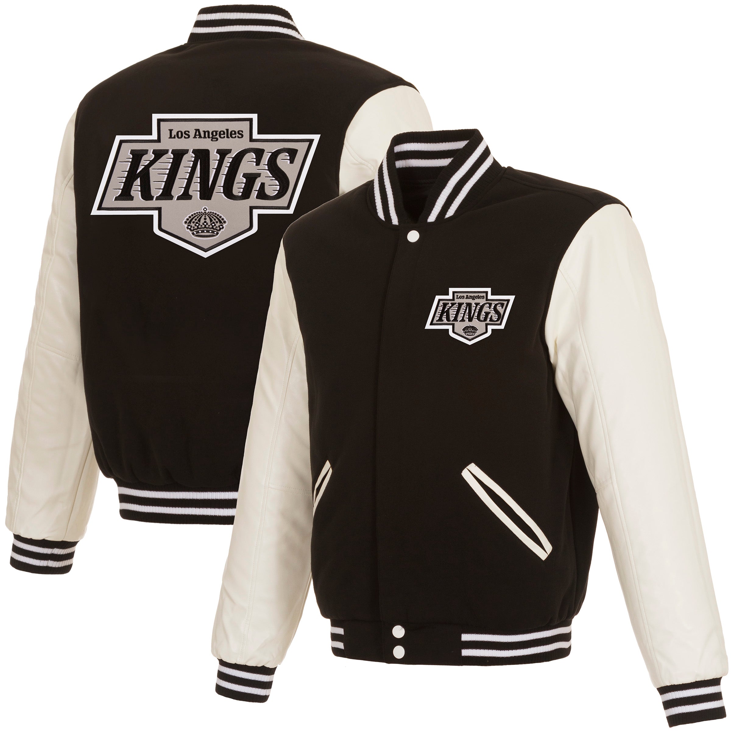 Kings JH Design Fleece Reversible Black/White Jacket – TEAM LA Store
