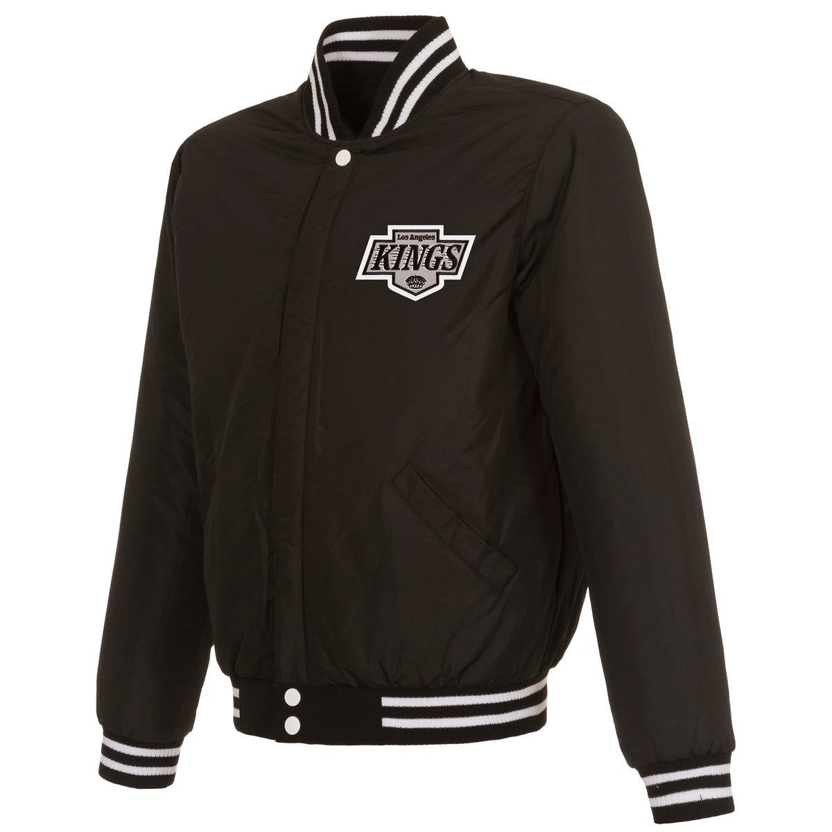 Kings JH Design Front Logo Fleece Reversible Black/White Jacket