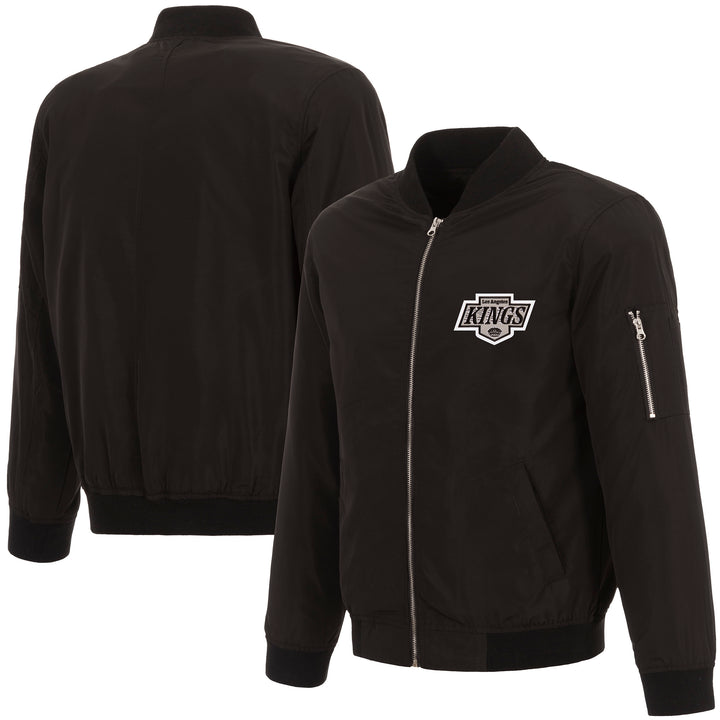 LA Kings JH Design Nylon Bomber Black Jacket